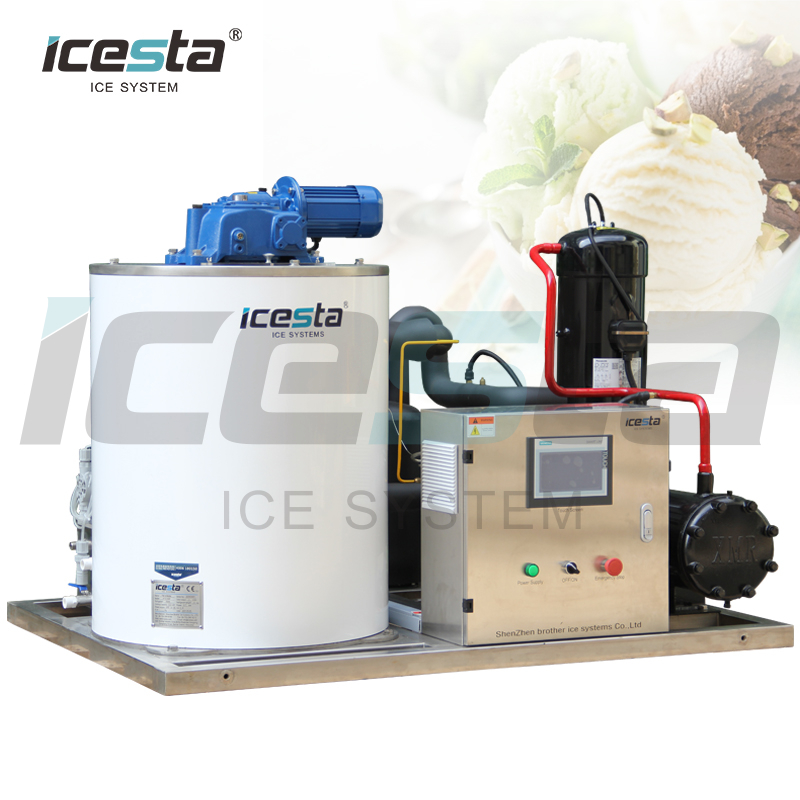 Máquina para hacer hielo en escamas de acero inoxidable de 3 toneladas 5t ICesta para enfriar alimentos